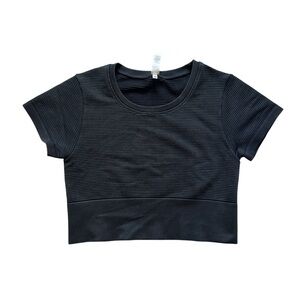 Aerie Offline Horizontal Rib Active Crop Top Black Size‎ M
